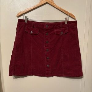 Mossimo Burgundy Corduroy Skirt